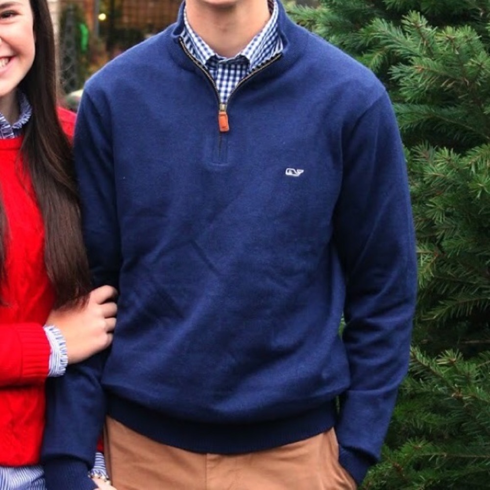 Mens Vineyard Vines Navy Quarter-zip (S) - Picture 4 of 4